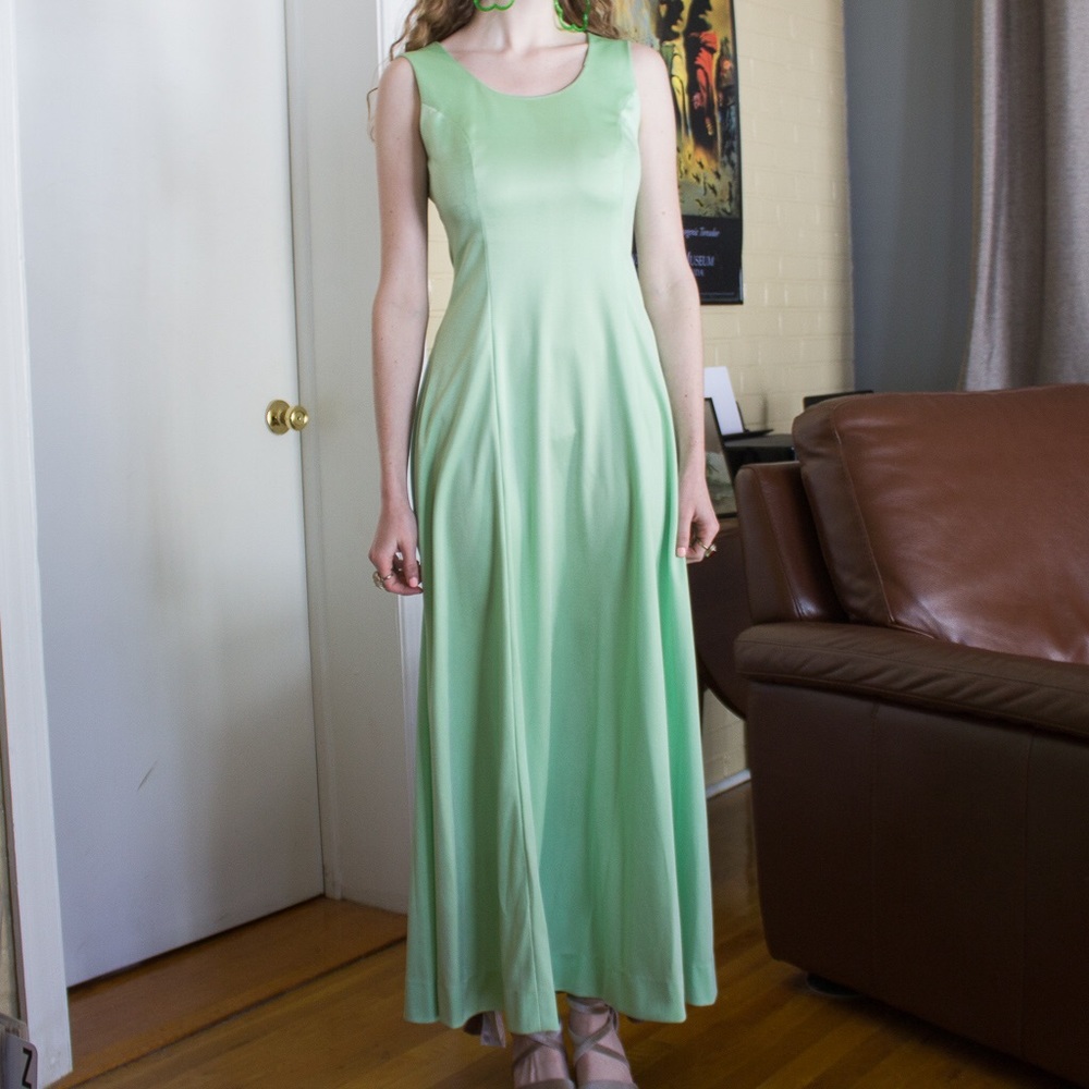 Beautiful 70s Mint Green Vintage Dress